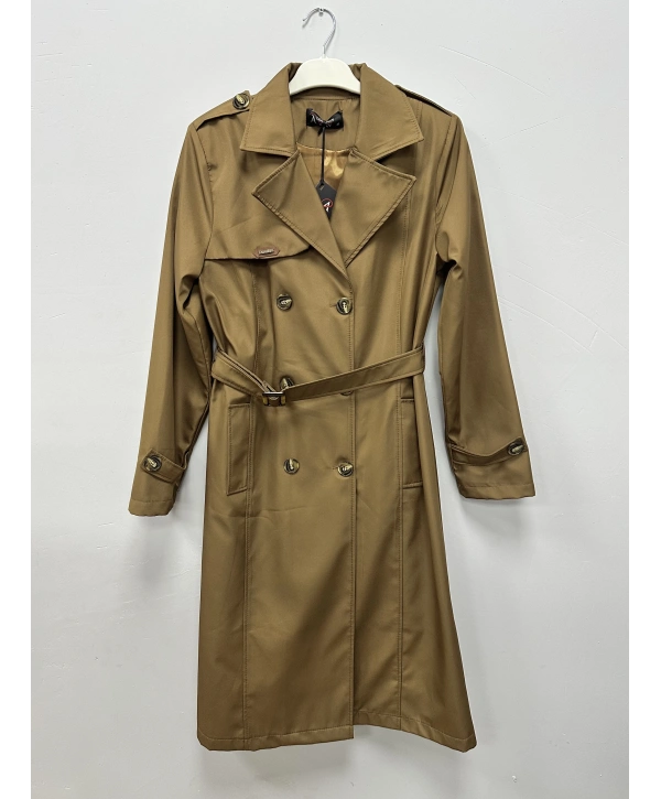 Bondit Astarlı Kadın Trençkot