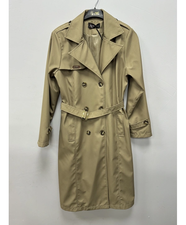 Bondit Astarlı Kadın Trençkot