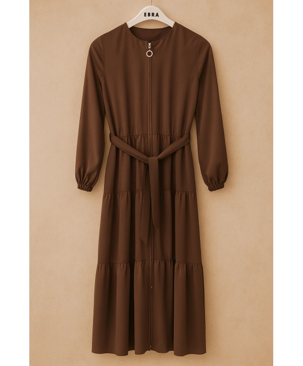 Çocuk Ferace Medine İpeği - Kahverengi