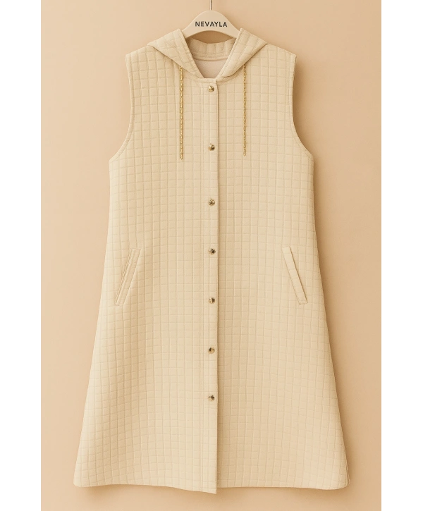 Kapüşonlu Kadın Mevsimlik Yelek - M113