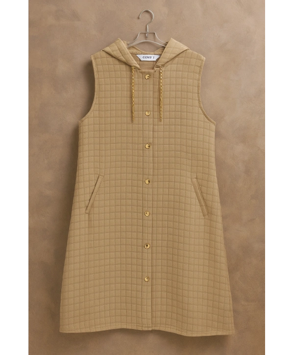 Kapüşonlu Kadın Mevsimlik Yelek - M113