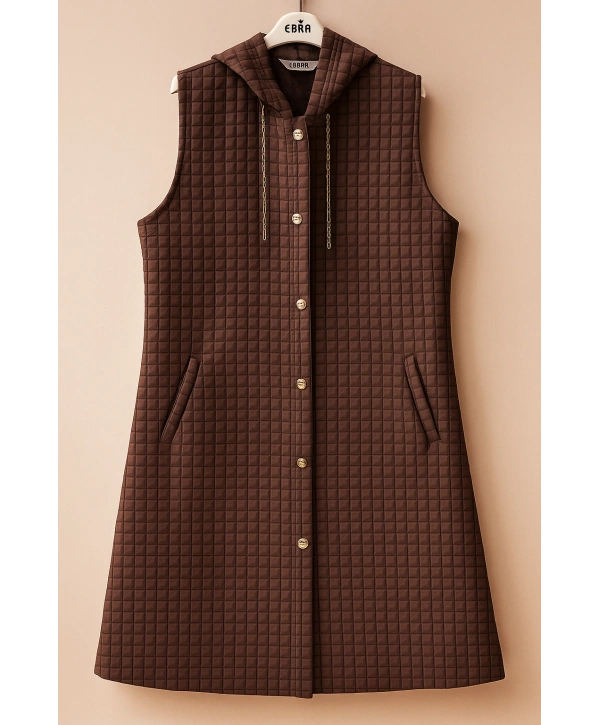 Kapüşonlu Kadın Mevsimlik Yelek - M113