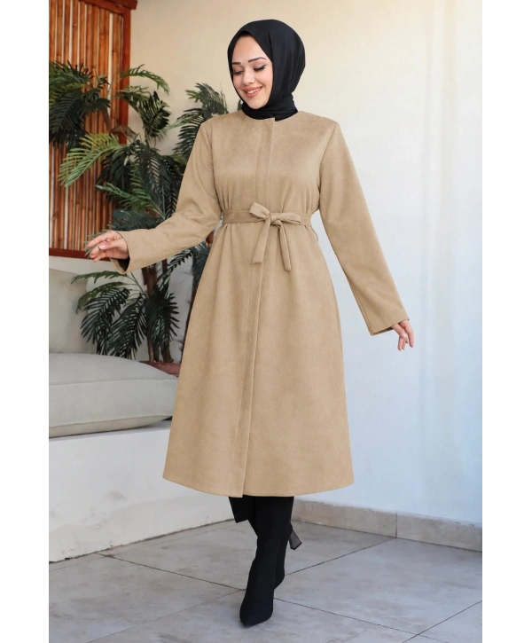 Kuşaklı SÜET Kumaş Kap