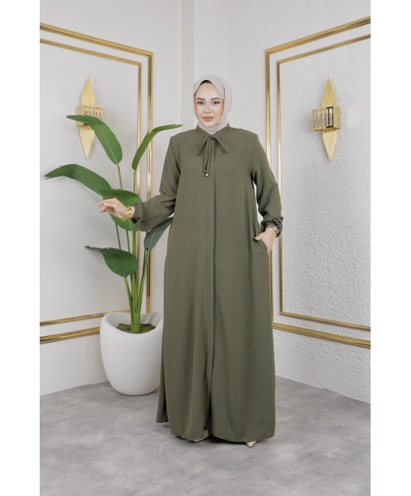 Salaş Kesim Aerobin Kumaş Ferace / Yeşil - F137