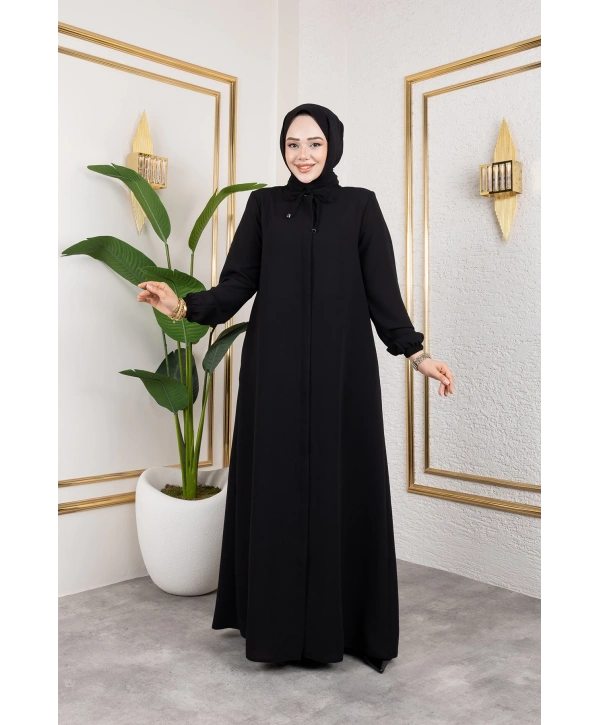 Salaş Kesim Tesettür Ferace - Siyah