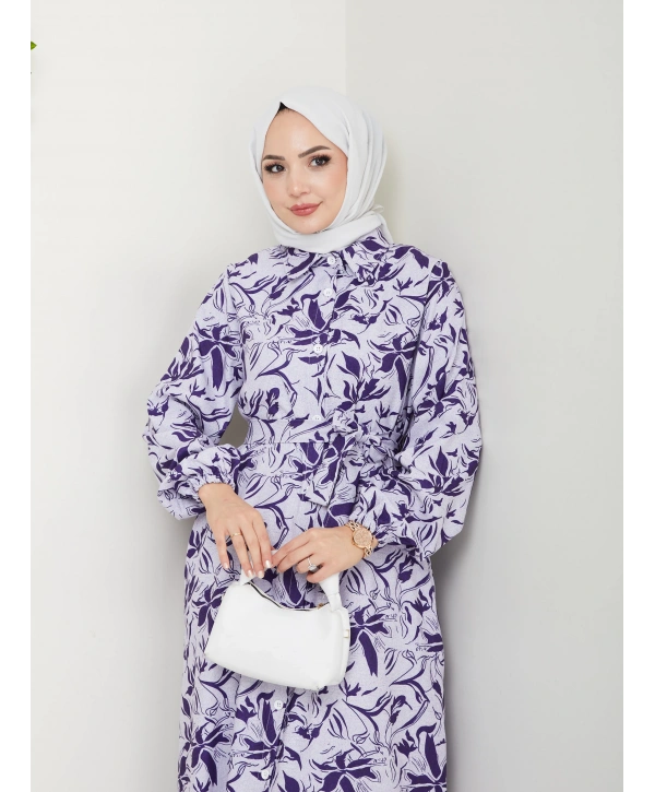 Yeni Sezon Mor Elbise / E0132