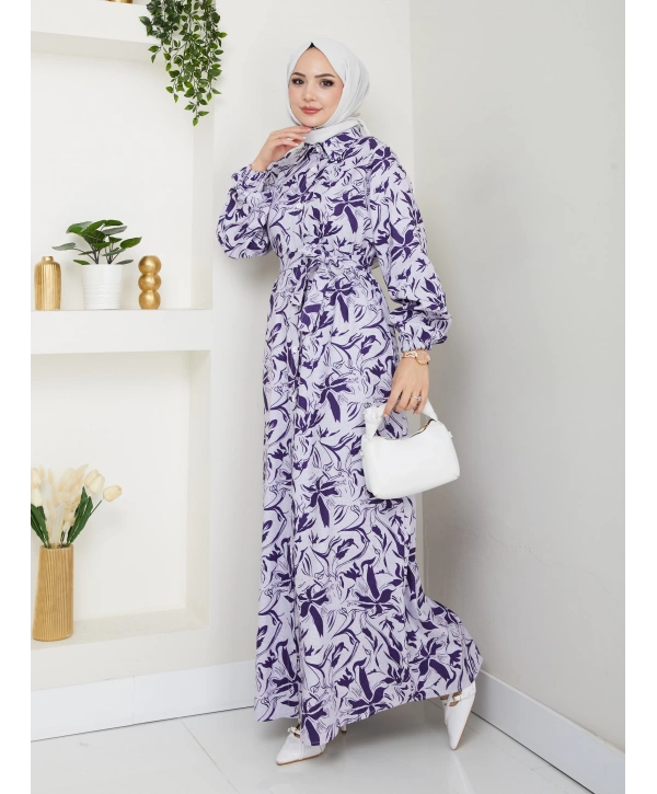 Yeni Sezon Mor Elbise / E0132