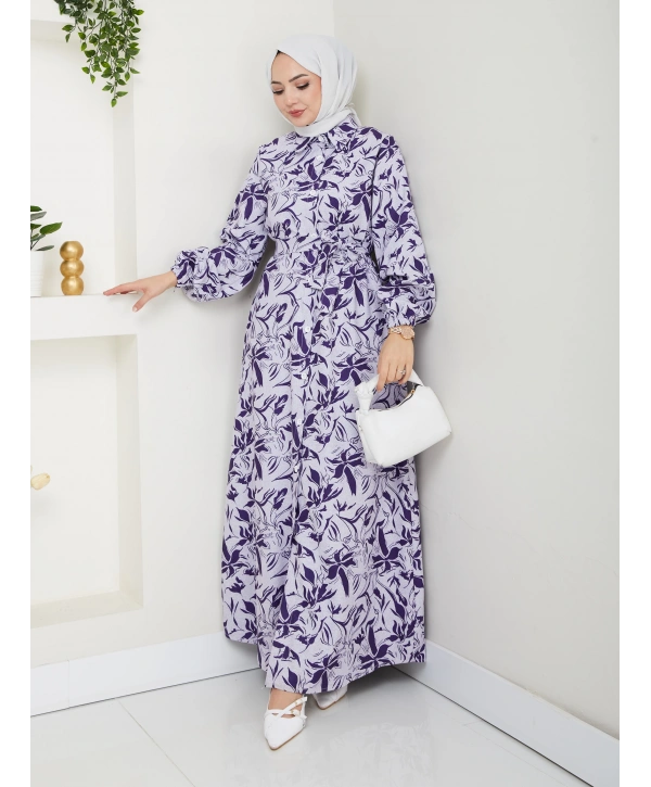 Yeni Sezon Mor Elbise / E0132
