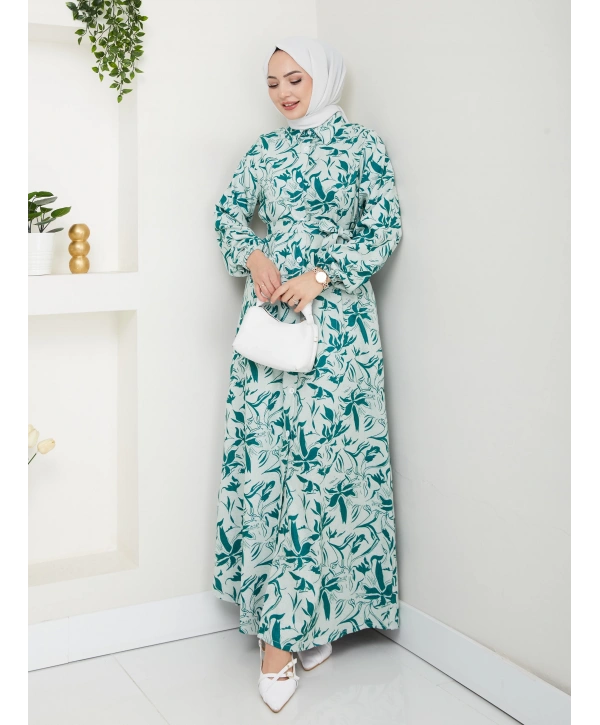 Yeni Sezon Yeşil Elbise / E0132