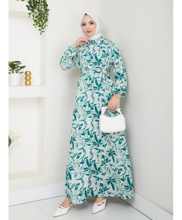 Yeni Sezon Yeşil Elbise / E0132