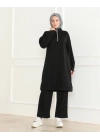 Dokuma iki ip Kumaş İkili Takım -Siyah / T0103