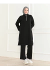 Dokuma iki ip Kumaş İkili Takım -Siyah / T0103