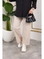 Beli Lastikli Kanvas Pantolon - Bej / A0104