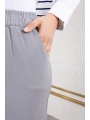Beli Lastikli Kanvas Pantolon - Gri / A0104