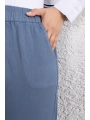 Beli Lastikli Kanvas Pantolon - Mavi / A0104