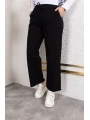 Beli Lastikli Kanvas Pantolon - Siyah / A0104