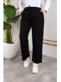Beli Lastikli Kanvas Pantolon - Siyah / A0104