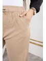 Beli Lastikli Kanvas Pantolon - Vizon / A0104