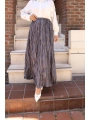 Beli Lastikli Kırışık Kraş Etek - Gri / A0101