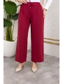 Beli Lastikli Salaş Ayrobin Pantolon - Vişne Çürüğü / A0103