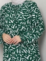 Büzgü Detaylı Rahat Kesim Anne Elbisesi - Yeşil / E0131