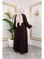 Robalı Medine İpeği Kumaş Rahat/Salaş Kesim Ferace - Acı Kahve / F142