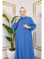 Salaş Kesim Aerobin Kumaş Ferace / Mavi - F137