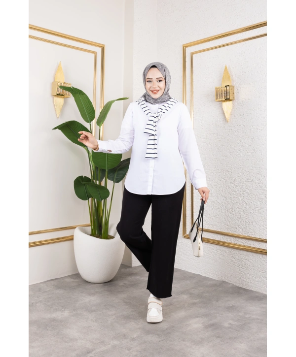 Beli Lastikli Kanvas Pantolon - Siyah / A0104