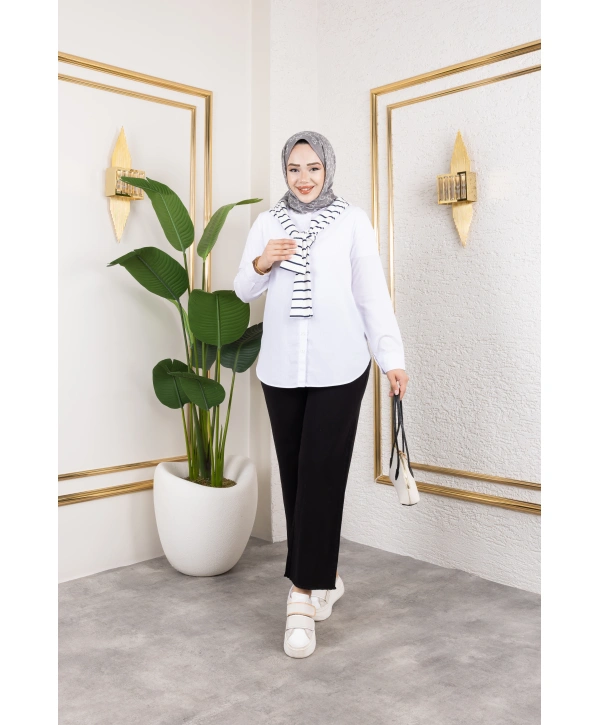 Beli Lastikli Kanvas Pantolon - Siyah / A0104