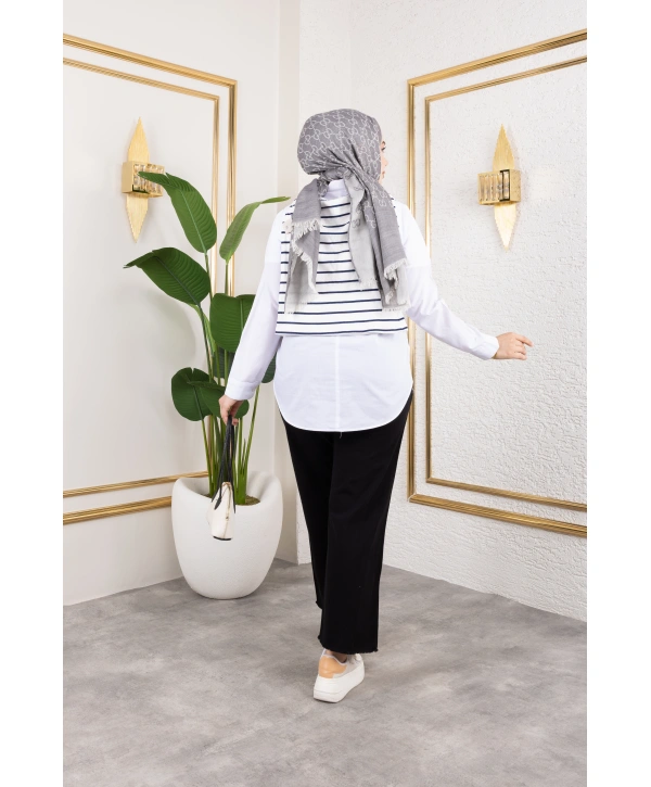 Beli Lastikli Kanvas Pantolon - Siyah / A0104