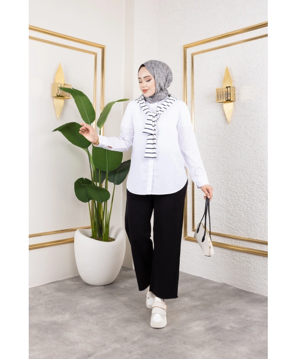 Beli Lastikli Kanvas Pantolon - Siyah / A0104