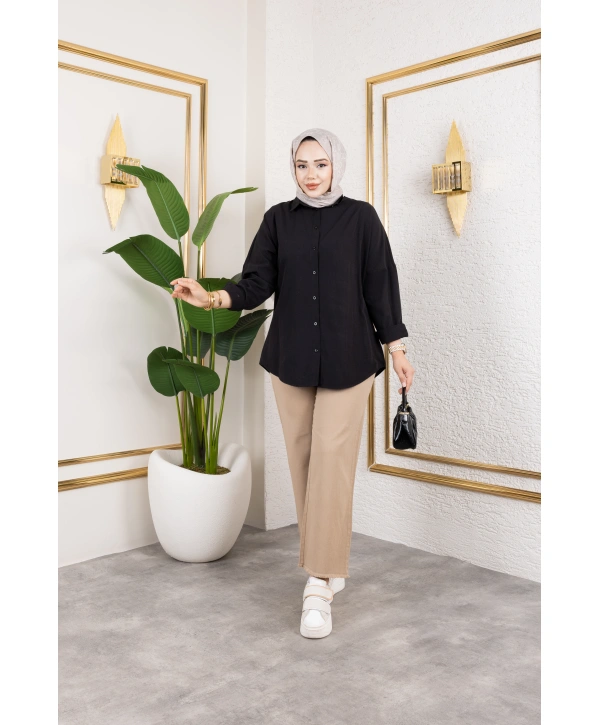 Beli Lastikli Kanvas Pantolon - Vizon / A0104