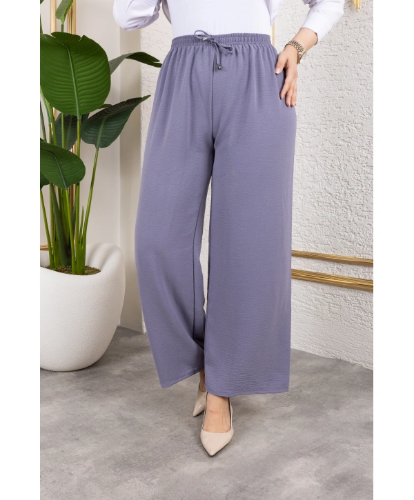 Beli Lastikli Salaş Ayrobin Pantolon - Gri / A0103