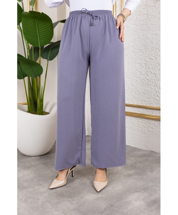 Beli Lastikli Salaş Ayrobin Pantolon - Gri / A0103