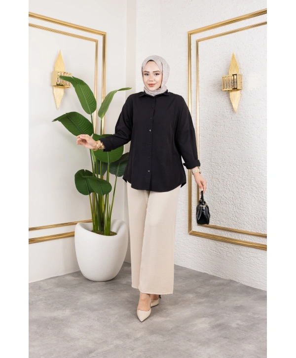 Beli Lastikli Salaş Ayrobin Pantolon - Vizon / A0103