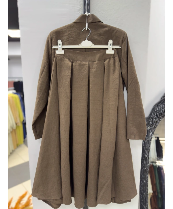 Etekli İkili Takım - Kahverengi / T0111