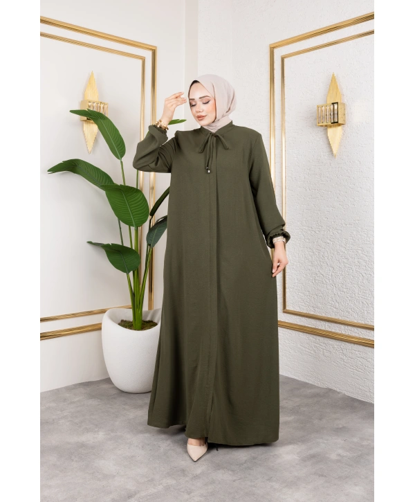 Salaş Kesim Aerobin Kumaş Ferace / Haki - F137