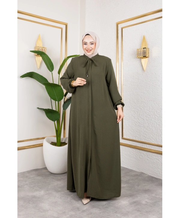 Salaş Kesim Aerobin Kumaş Ferace / Haki - F137