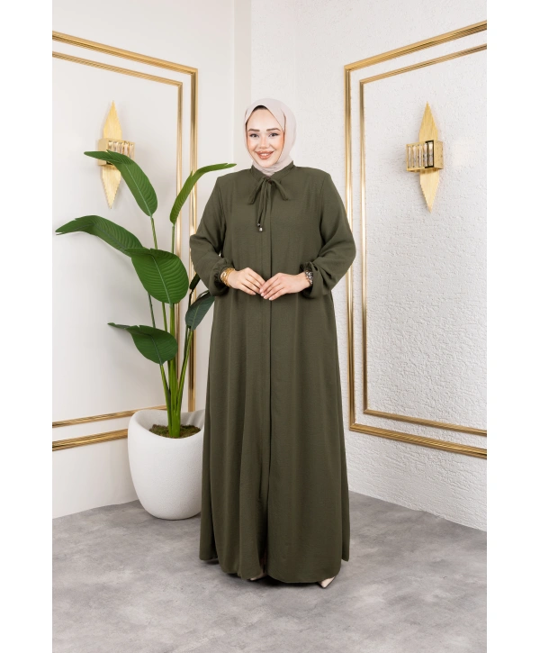 Salaş Kesim Aerobin Kumaş Ferace / Haki - F137