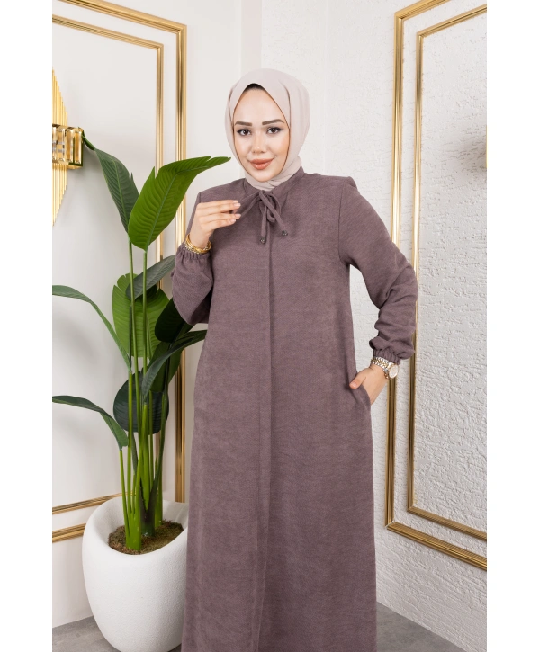 Şönil Kumaş Kışlık Comfort Ferace / Somon - F0501