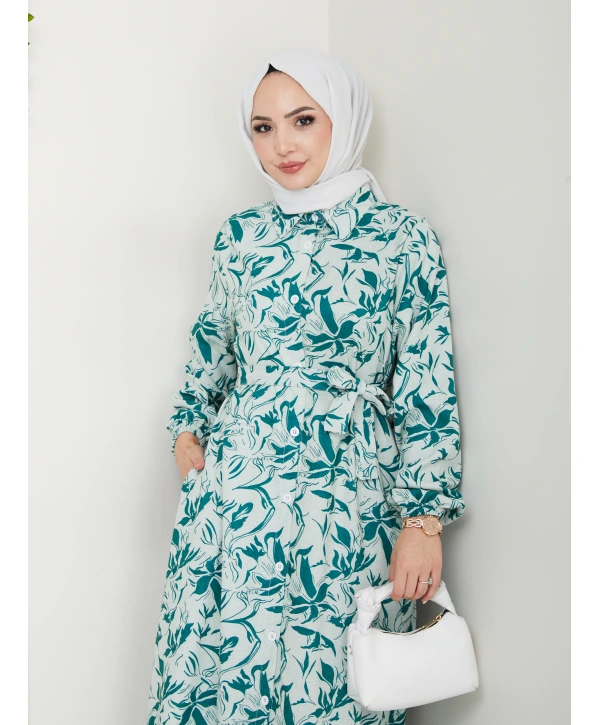 Yeni Sezon Yeşil Elbise / E0132