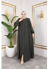 Ön Ve Arka Robalı Ferace - Haki / F0142