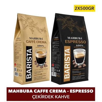 %100 Arabica Caffe Crema - Espresso Çekirdek Kahve 2x500gr Tanışma Paketi