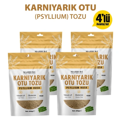 Karnıyarık Otu Tozu (Psyllium Husk) 4x200gr – Yüksek Lif