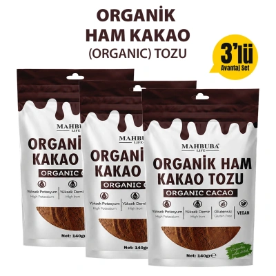 Organik Ham Kakao Tozu 3x140gr