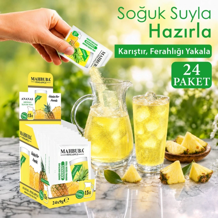 Ananas Aromalı Soğuk Toz İçecek 24x9gr