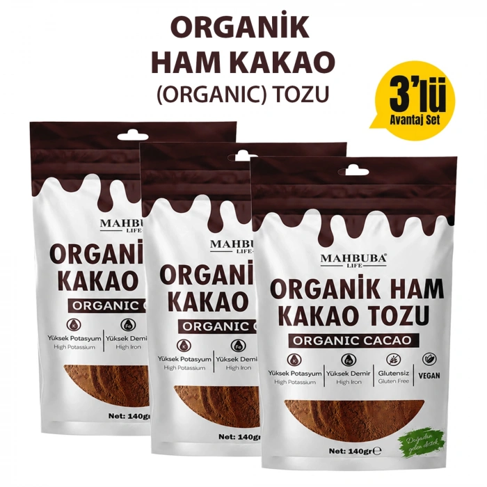Organik Ham Kakao Tozu 3x140gr