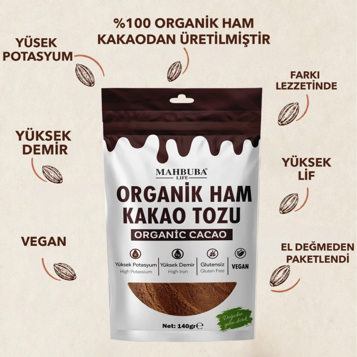 Organik Ham Kakao Tozu 4x140gr