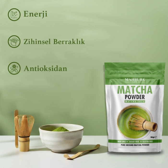 Saf Matcha Çayı Tozu 50gr - Katkısız - Glutensiz