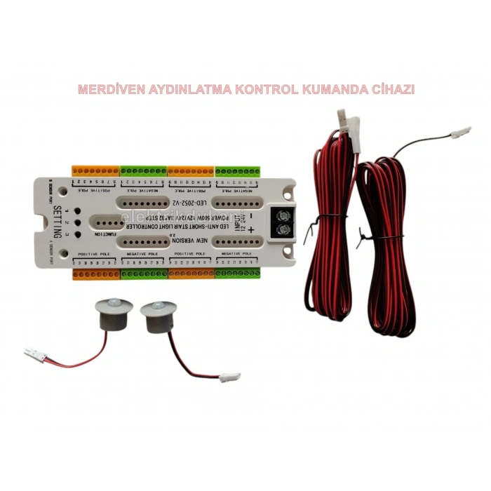 12v/24v DC 32 Basamaklı Merdiven Kontrol Kumanda Cihazı Ünitesi Toplam 500w Güç  2 Sensörlü Hareket e Duyarlı